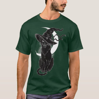T-shirt Halloween vintage Cat noir costume sorcière Ha