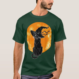 T-shirt Halloween vintage Cat noir costume sorcière Ha
