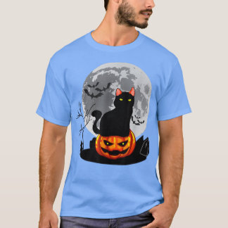 T-shirt Halloween vintage Cat noir costume sorcière Ha