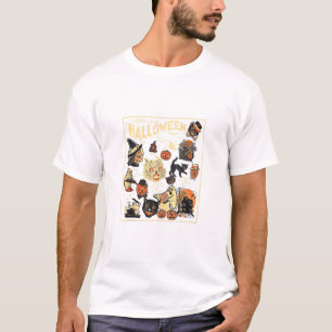 T-shirt Halloween Vintage Chat Noir Vive Halloween Ta