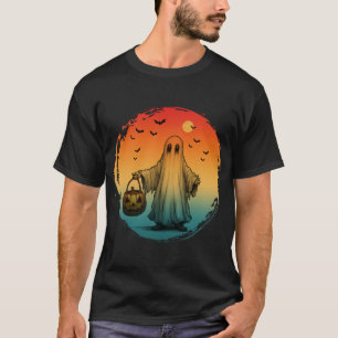 T-shirt Halloween vintage fantôme citrouille chauves-souri