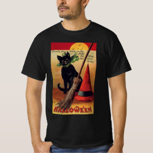 T-shirt Halloween vintage par Ellen Clapsaddle, Chat Noir