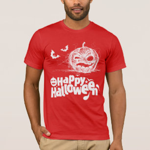 T-shirt Halloween Visage Citrouille Pour Hommes Costume