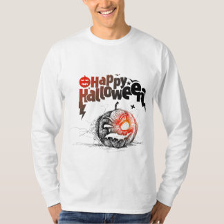 T-shirt Halloween Visage Citrouille Pour Hommes Costume