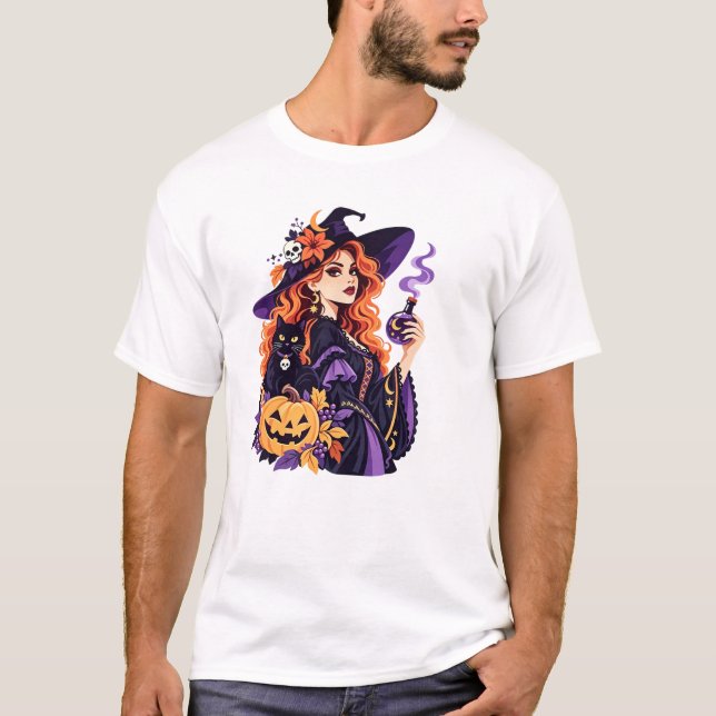 T-shirt Halloween witch (Devant)