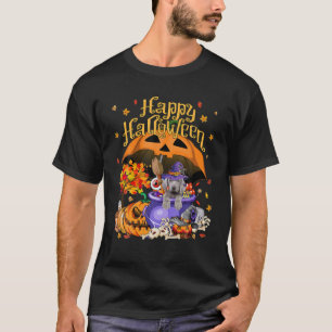 T-shirt Halloween Witch Chien Weimaraner Jack-o'-lantern P