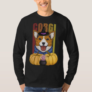 T-shirt Halloween Witch Corgi