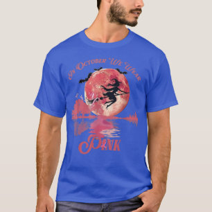 T-shirt Halloween Witch En Octobre Nous Portons Pink Breas