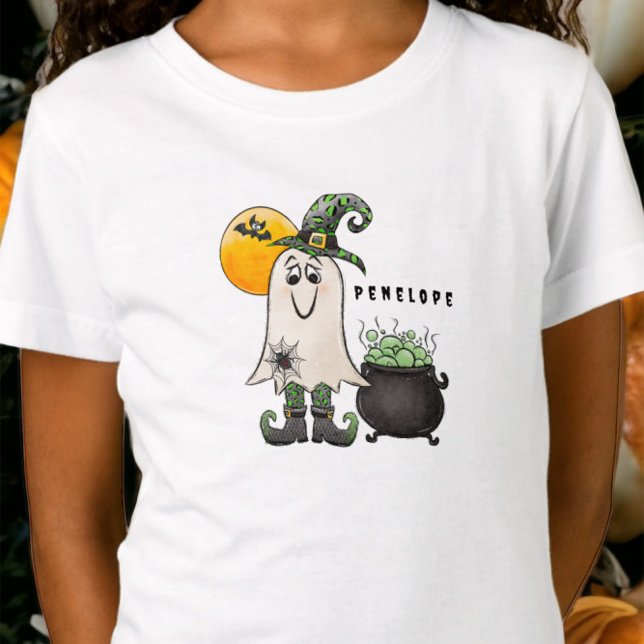 T-Shirt Halloween Witch Ghost Cauldron Nom (Créateur téléchargé)