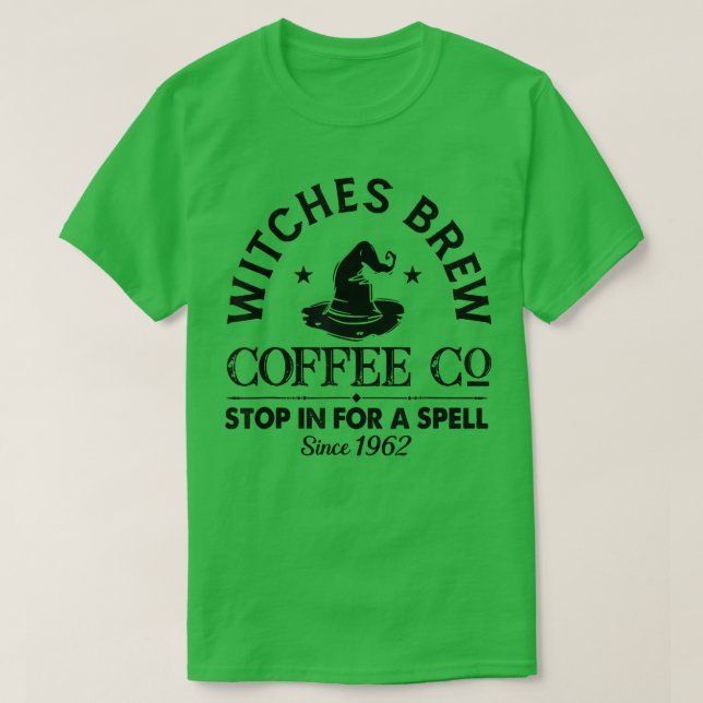 T-shirt Halloween Witch Hat Witches Brew Coffee & Co  (Design devant)