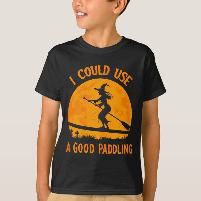 T-shirt Halloween Witch Paddleboarder Sup Standup Paddling (Devant)