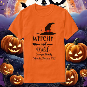 T-shirt Halloween Witch Personnaliser Nom Groupe Vacances