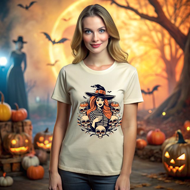 T-shirt Halloween Witch Spell among Skulls (Créateur téléchargé)