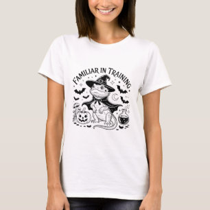 T-shirt Halloween Wizard Lizard Line Art Design
