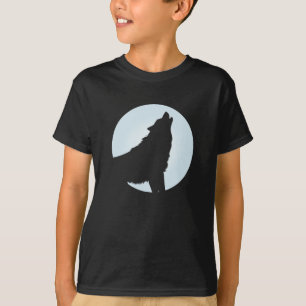 T-shirt Halloween Wolf Howling Pleine lune bleue