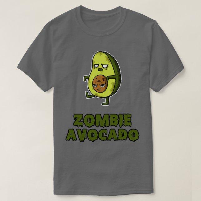 T-shirt Halloween Zombie Avocado (Design devant)