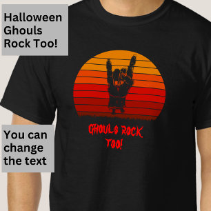 T-shirt Halloween Zombie Ghouls Rock trop mains os