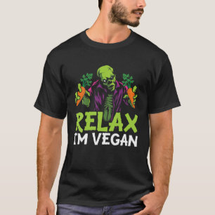 T-shirt Halloween Zombie Relax Je suis Vegan Halloween