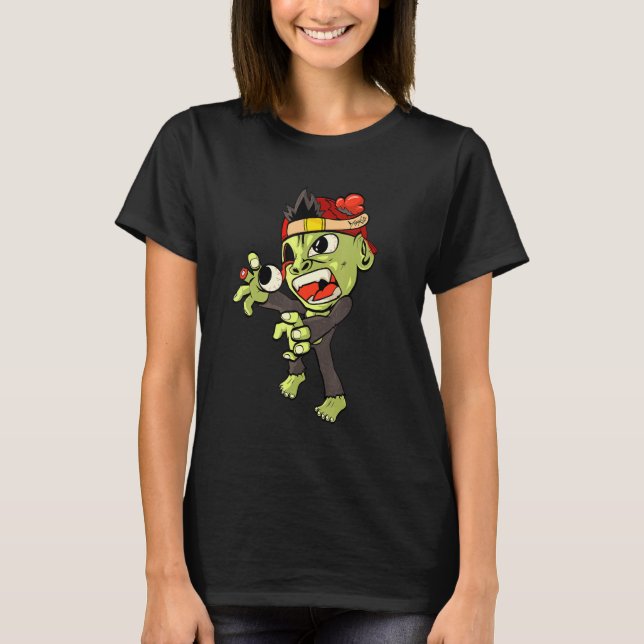 T-shirt Halloween Zombie Singe Horreur Horreur Halloween (Devant)