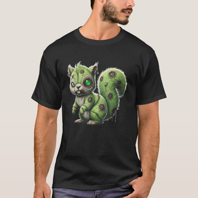T-shirt Halloween Zombie Squirrel Zombie Zombie Squirrel (Devant)