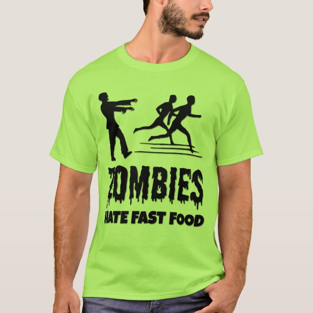 T-shirt Halloween Zombies Hate Fast Food Joggers Drôle (Devant)