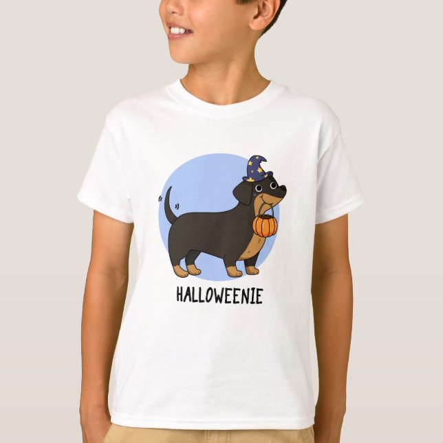 T-shirt Halloweenie Funny Saucisson Chien Pun (Devant)