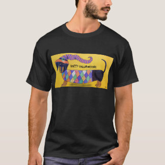 T-shirt Halloweenie heureux - teckel drôle de Halloween