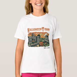 T-shirt Halloweentown Éffrayant Sunset Scene - Vintage Hal