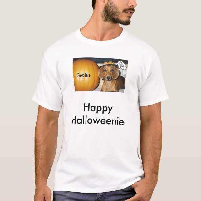 T-shirt HALLOWEINIE (2), Halloweenie heureux (Devant)