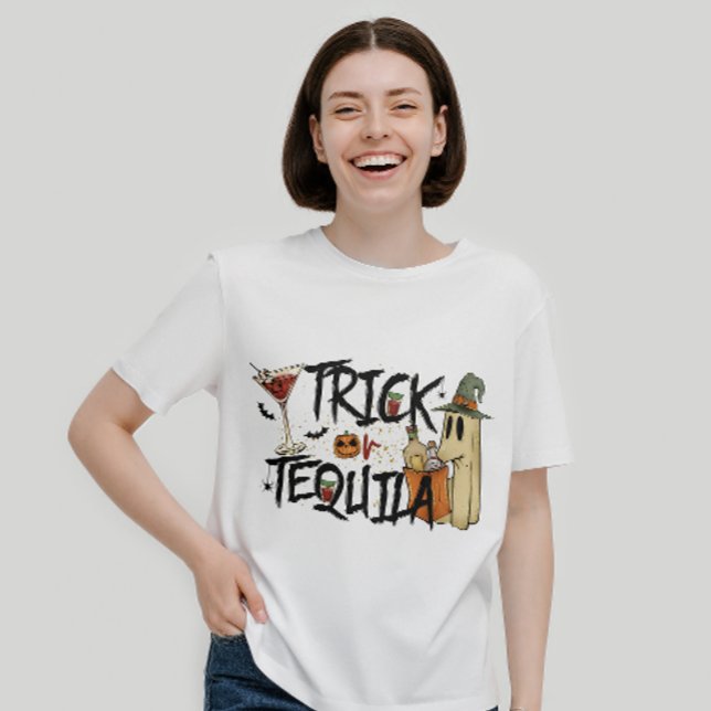 T-SHIRT HALLOWEWEEN FUNNY TRICK OU TEQUILA QUOTE (Créateur téléchargé)