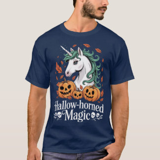 T-shirt HallowHorned Magic Spooky Halloween Unicorn retro