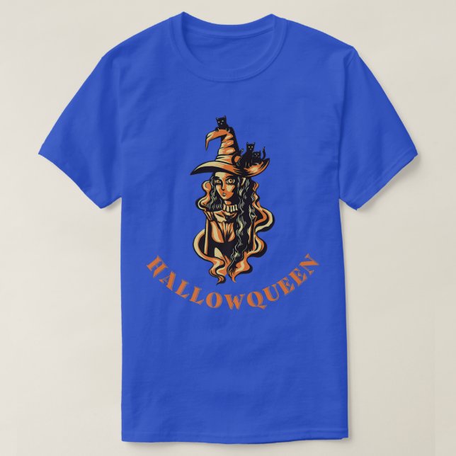 T-shirt Hallowqueen Cats Halloween Witch 4185 (Design devant)