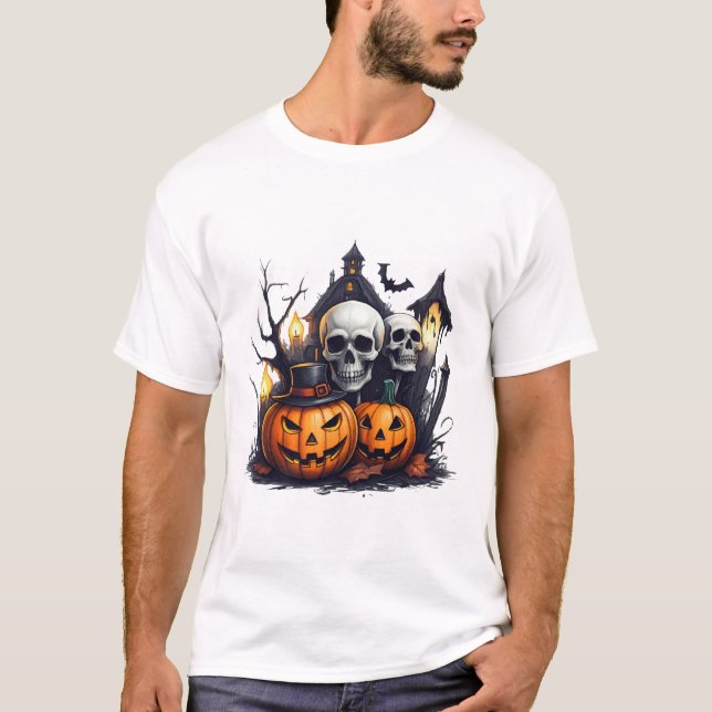 T-shirt Haloween Basic Men T Shirt (Devant)