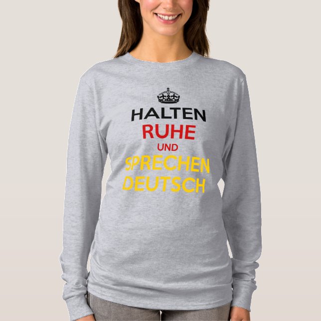 T-shirt Halten Ruhe und Sprechen Deutsch (Devant)