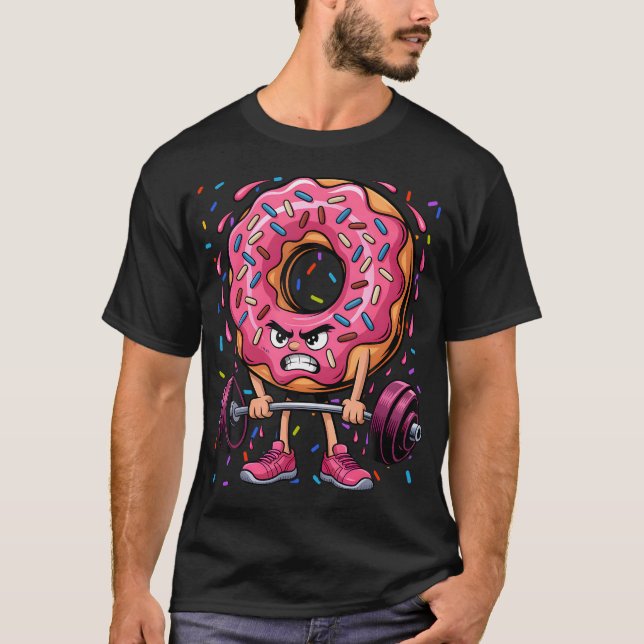 T-shirt Haltère de beignet Levage de poids Drôle de forme  (Devant)
