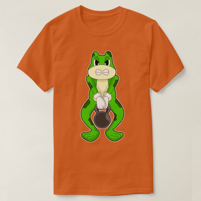 T-shirt Haltère de musculation de grenouille (Design devant)