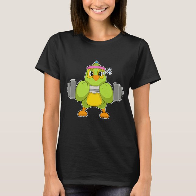 T-shirt Haltère de musculation pour perroquet (Devant)