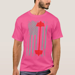 T-shirt Haltère drapeau américain patriotique musculation