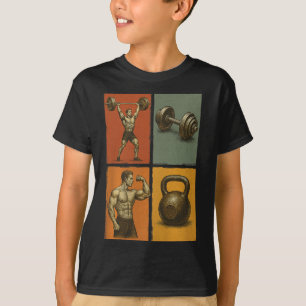 T-shirt Haltères de musculation de gym de musculation vint