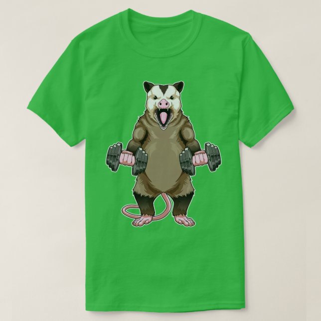 T-shirt Haltères de musculation pour opossum (Design devant)