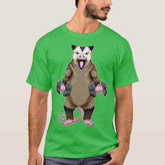 T-shirt Haltères de musculation pour opossum