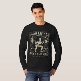 T-shirt Haltérophile en fer de style vintage