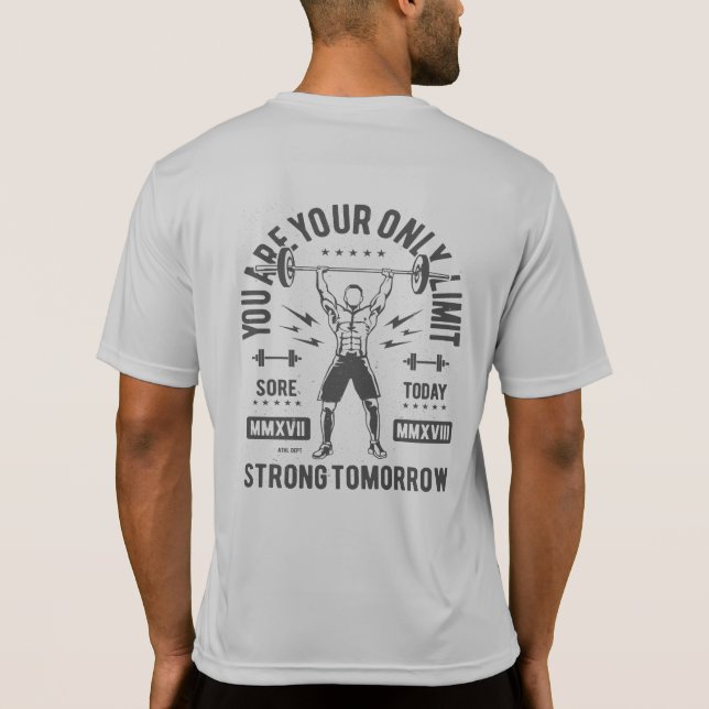 T-shirt Haltérophile Plus Fort Demain (Dos)
