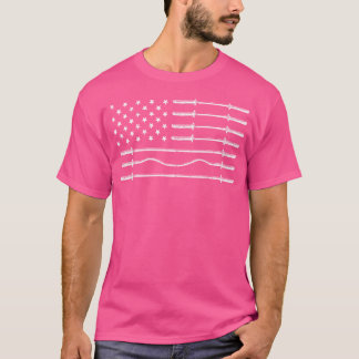 T-shirt Haltérophilie Drapeau Américain Patriotique Style