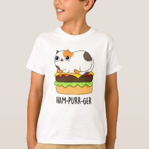 T-shirt Ham-Purr-Ger Funny Chat Hamburger Pun