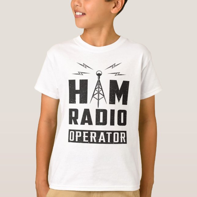 T-shirt HAM Radio Amateur Fréquence Opérateur Antenne Cade (Devant)