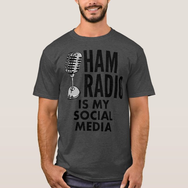 T-shirt Ham Radio est mon média social (Devant)