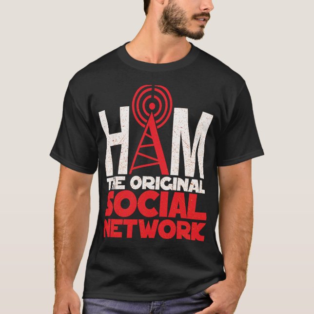 T-shirt Ham Radio Le Réseau Social Original (Devant)