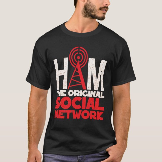T-shirt Ham Radio Le Réseau Social Original (Devant)
