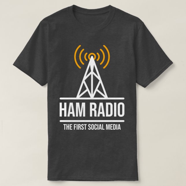 T-shirt Ham Radio Les premiers médias sociaux (1) (Design devant)